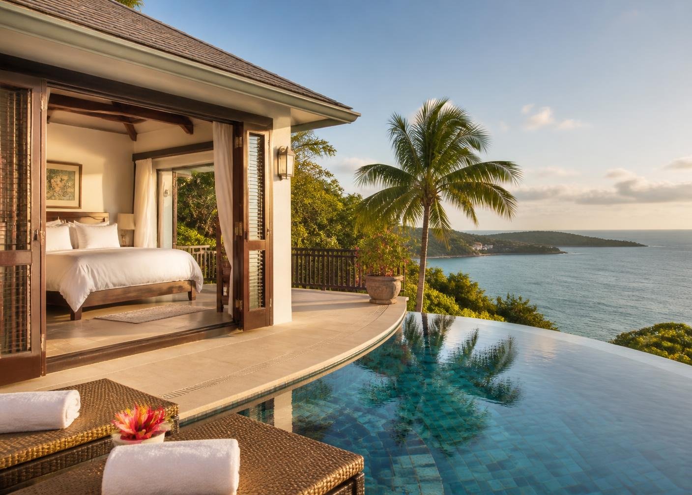 Guest-ready Jamaican villa with infinity pool and fresh linens